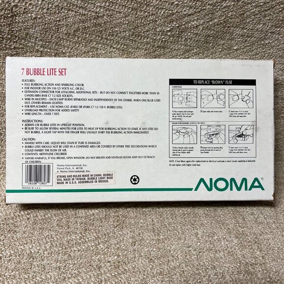 Noma Bubble Buscuit Christmas Lights 7 Bulbs Lite Set Oil In Original Box - Picture 5 of 7